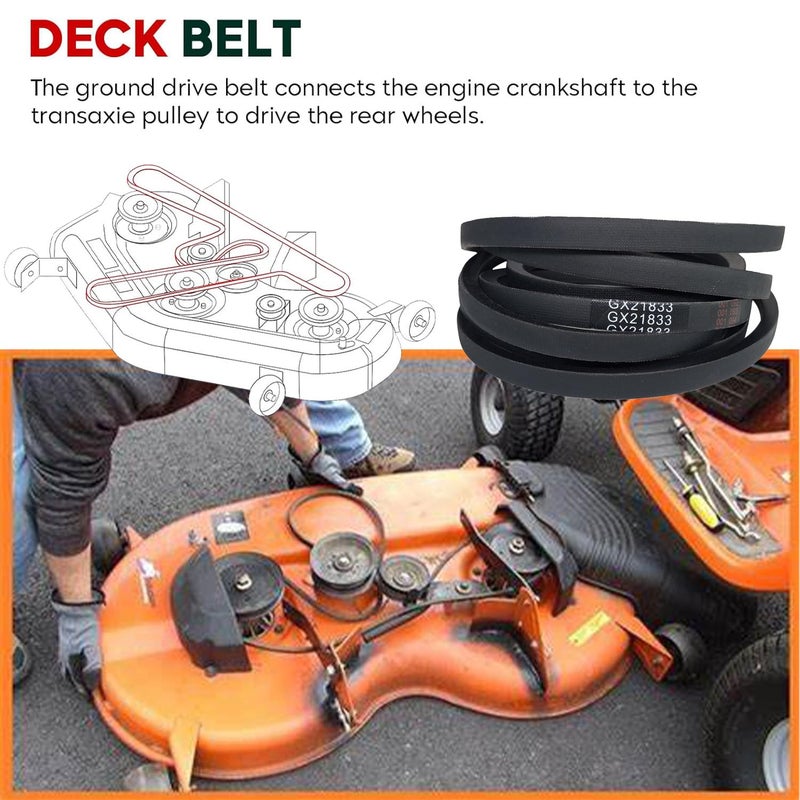 CTPOWER GX21833 Mower Deck Belt for John Deere D140 L130 L120 LA145 D160 E140 LA130 E170 D155 S170 E160 S140 Z255 with 48 inch Deck Replaces GX20571 / Aramid Cord Replaces Toro TimeCutter Exmark - Image 3